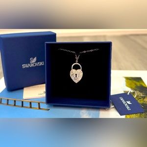 Swarovski Surely Heart Lock Necklace. Delicately crafted, heart-shaped locket.
